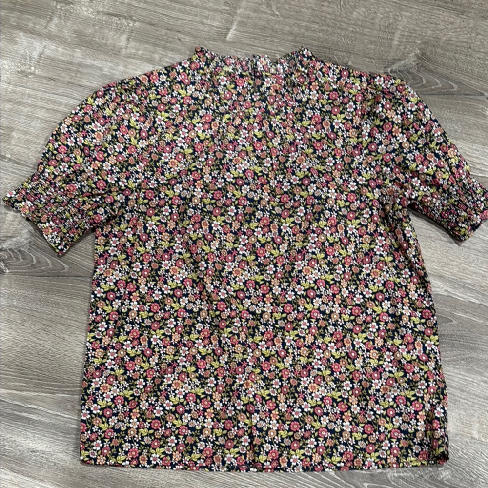 J. Crew Floral Blouse - Black, Pink, Yellow